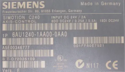 NEW SIEMENS 6AU1240-1AA00-0AA0 MOTION CONTROLLER SIMOTION C240 6AU12401AA000AA0