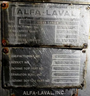 Alfa-Laval HMRPX 514 HGV-74C warm milk separator, 316SS.