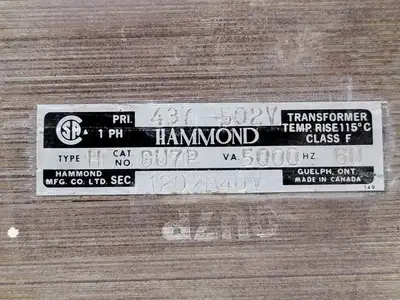 Used HAMMOND MANUFACTURING GU7P Transformers British Columbia CA | Lenmark #265714