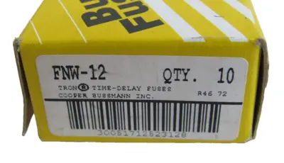 NEW LOT OF 10 BUSSMANN FNW-12 FUSES FNW12
