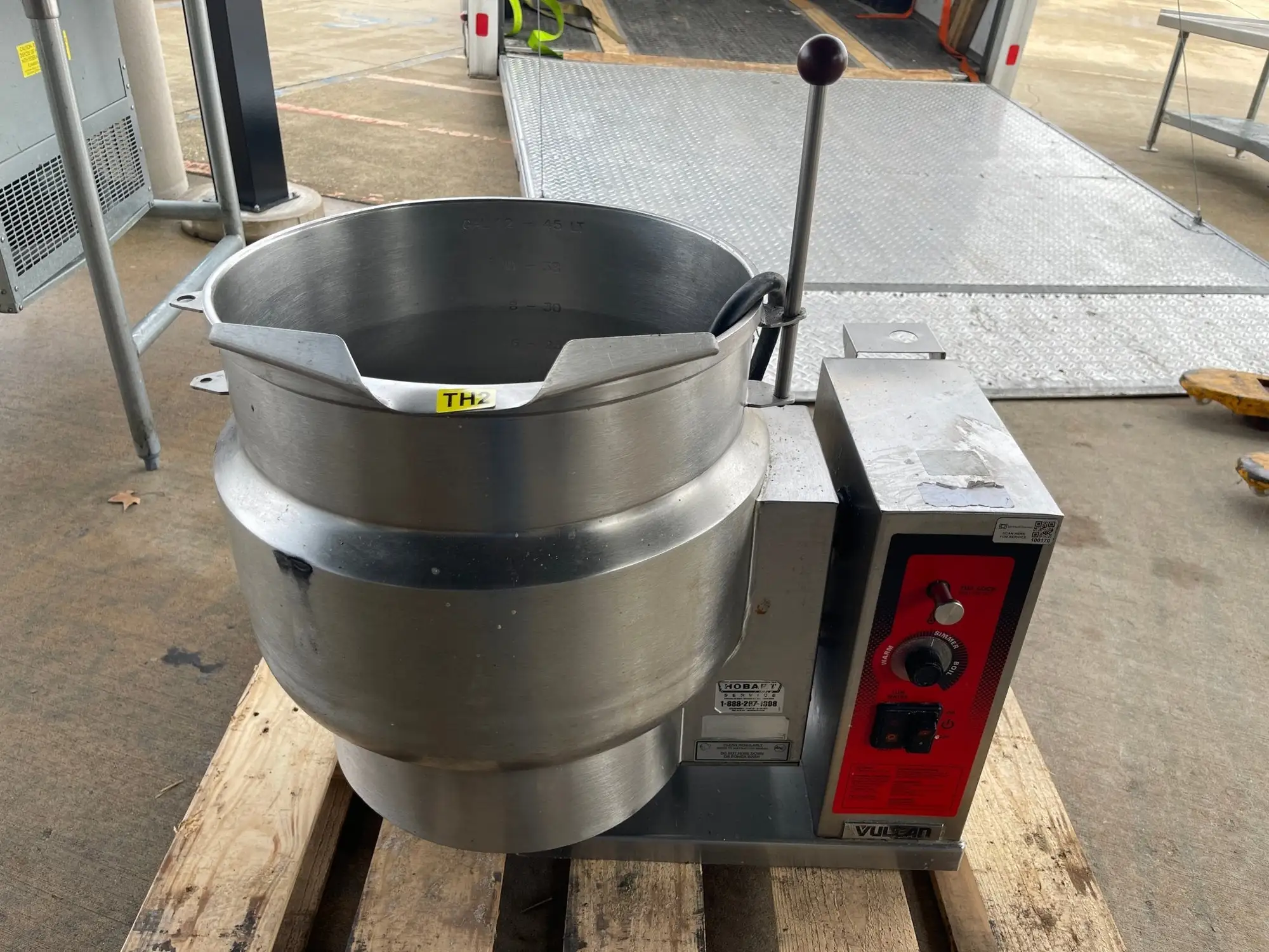 Used Vulcan Used 2021 Vulcan K12ETT 12 Gallon Tilting Electric Steam Jacketed Kettle 480V 3PH - TH2 Cooking Kettles Illinois US | Falcon Restaurant Supply #1374930