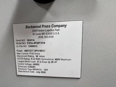 2020 BECKWOOD EVOx-4P30F1818 Heated Platen Press and Laminating Press | Kempler Machinery (6)