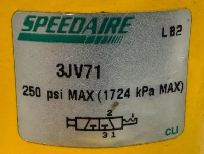 NEW SPEEDAIRE 3JV71 LOCKOUT VALVE 250PSI