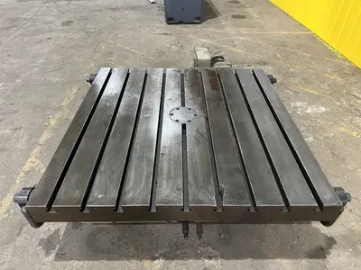 60" X 60" SHIBAURA MODEL #BFT-13CW2 T-SLOTTED ELECTRIC POWERED ROTARY TABLE: STOCK #19526