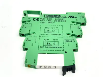 REL-MR- 24DC/21AU | Phoenix Contact  Relay 2961121 w/ PLC-BSC-24DC/21 Base 2966016 - Used