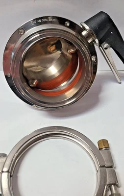 304L 4" AISI 384/11 MANUAL 2 POSITION BUTTERFLY VALVE Stainless Steel