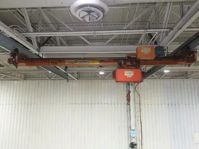 Cleveland Tramrail P&H 1 Ton Single Girder Underhung Bridge Crane 17' Span