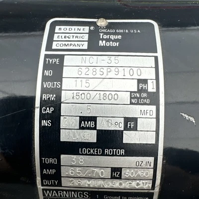 New | in-Stock Bodine NCI-35 A.C. Motors California US | Davliegogo LLC #1705891