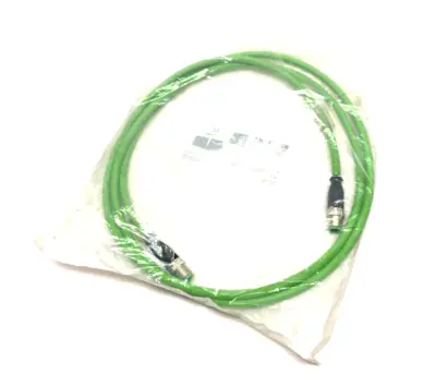 USED BECKHOFF DOUBLE ENDED ETHERCAT CABLE M12 4-PIN 2M