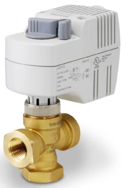 Siemens 241-00230 3-Way 1/2" Zone Valve, Cv 1.0, ANSI 125, NPT, SR Actuator [New]