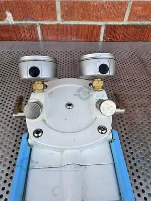 USED CHINA GM-0.50 DIAPHRAGM VACUUM PUMP 200MBAR, 110V, W/ 30L/MIN PUMPING SPEED