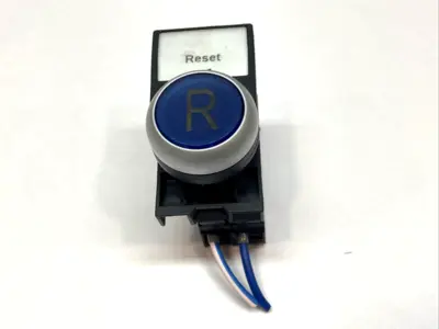 USED EATON PUSHBUTTON 22.5MM BLUE LED 230V 1NO W/ X2 M22-K10