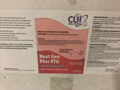 CUI Solutions Next Gen Plus RTU all purpose disinfectant spray 32oz 12/ct -NIB