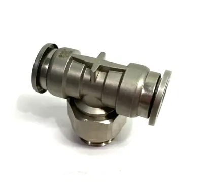 USED SMC METAL BRANCH TEE SWIVEL FITTING 16MM OD TUBE