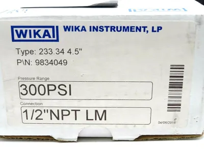 NEW WIKA 9834049 PROCESS GAUGES – TYPE 233.34 – 300 PSI – SIZE 4.5"