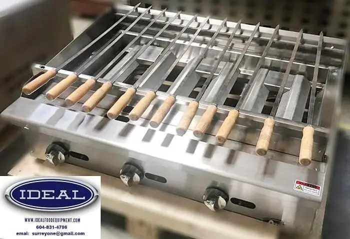 36" gas shish kabob grill
