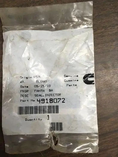 New | in-Stock CUMMINS INJECTOR SEAL - 4918072 Engine Parts & Accessories Pennsylvania US | East West Machinery & Drilling #1416158
