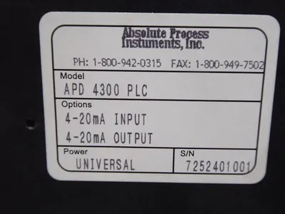 Absolute Process Instruments APD 4300 PLC DC to DC Isolated Transformer Used