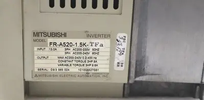 MITSUBISHI FR-A820 1.5K TFA INVERTER A500 240 V #L-220