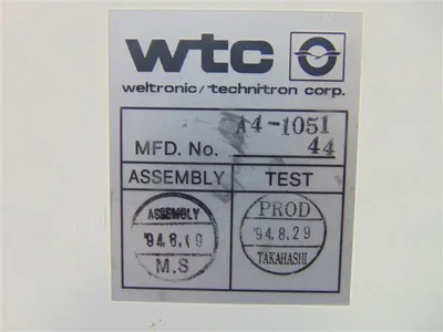 WTC U60S-T95A Welding Controller Used