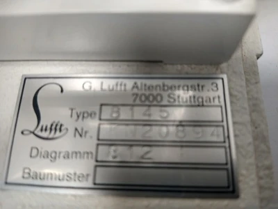 Lufft Model 8145 Thermo Hydrograph Recorder 7 Day Temperature Humidity Logging