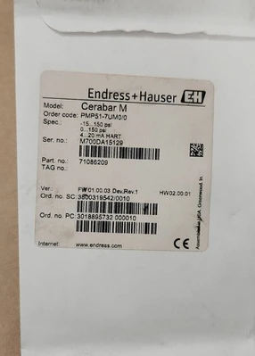 NEW Endress+Hauser PMP51-7UM0/0