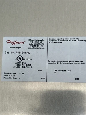 NEW Hoffman A1412CHAL