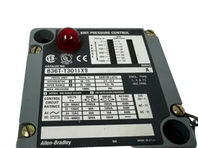 NEW ALLEN BRADLEY 836T-T301JX9 PRESSURE SWITCH SER. A 70-1000PSI