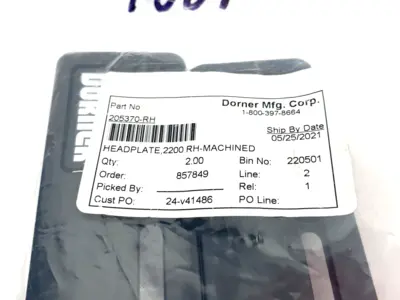 New | in-Stock Dorner Headplate 2200 Series, Right-Hand 2-Pack Conveyor Parts Michigan US | Maverick Industrial Sales #1400839