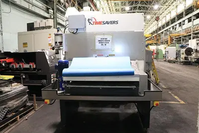 37" TIMESAVERS, LYNX SERIES, WET TWO HEAD BELT GRINDER, DEBURRING & FINISHING, MODEL: LYNX 37MWT-DB-60