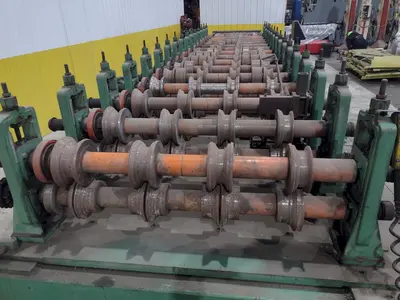 36" WIDE R-PANEL ASC ROLLFORMING LINE WITH REEL & CUT OFF, BECK CONTROLS