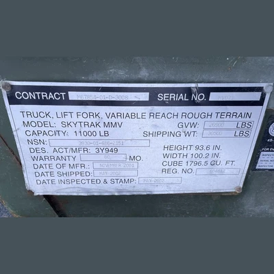 USED 2002 SKYTRAK MMV (MILITARY)