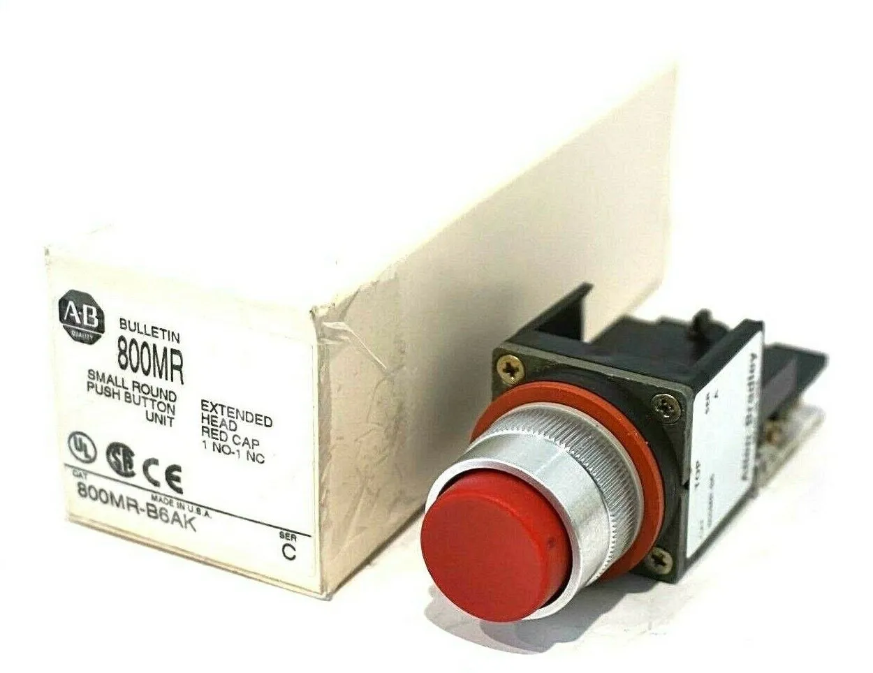 NEW ALLEN BRADLEY 800MR-B6AK PUSH BUTTON SER.C 800MRB6AK