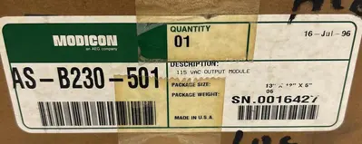 Used MODICON AS-B230-501 PLC Input & Output Ohio US | Surplus Asset Holdings #1235349