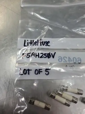 USED Littelfuse F5AH250V CERAMIC FUSES, 5A, 250V, Lot of 5