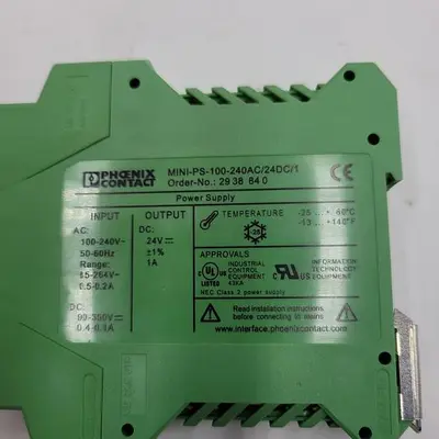 USED PHOENIX CONTACT PHOENIX CONTACT POWER SUPPLY MINI SP 100 240AC / 5DC /3 - 29 38 71 4