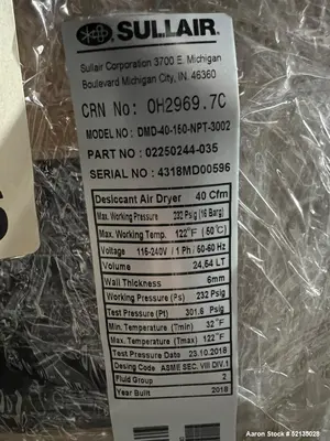 Used SULLAIR DMD-40 Air Compressor Dryers Illinois US | Aaron Equipment #84791