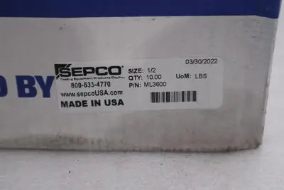 SEPCO ML3600 1/2" PTFE/Graphite Packing 10LBS - STOCK GF683