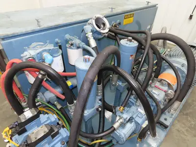 Oilgear Hydraulic Power Unit 90.9 GPM 3000 PSI 70 Hp Triple Pump 120 Gal
