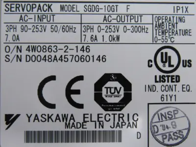 NEW YASKAWA SGDG-10GT SERVO DRIVE SGDG10GT
