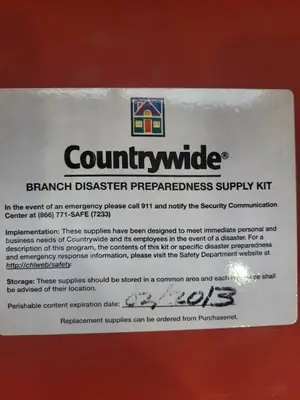 Countrywide Branch Disaster Preparedness Supply Kit - Emergency Drinking Water