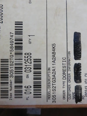 Rosemount 3051S2TG3A2A11A2AB4K5 , Cal. 0-800 psi , Unused