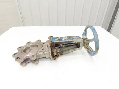 DeZurik 827 4" Stainless Lug Knife Gate Valve Rising Stem Metal Seat 316SS