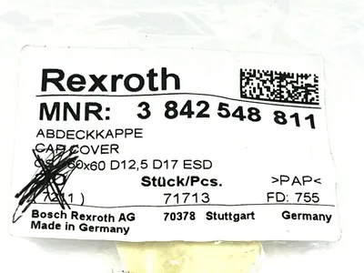 3 842 548 811 | Bosch Rexroth 3842548811 Cap Cover 60x60mm D12.5/D17 ESD LOT OF 4 - New