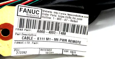 NEW FANUC A660-4003-T488 CABLE K111 M1-M6 POWER REMOTE A6604003T488