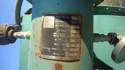 Heat Exchanger, Air, 2,528 SF, 550 deg F, Cain Industries #S744457