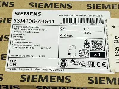 5SJ4106-7HG41 | Siemens  Miniature Circuit Breaker 1-Pole 6A 240V - New Other
