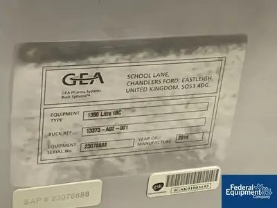 USED GEA 1,350 Liter GEA Buck Systems Tote, model 13373-A02