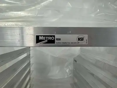 Used Metro Used Metro RD3N 20 Pan End Load Bun / Sheet Pan Rack on Casters Racks/Shelving Illinois US | Falcon Restaurant Supply #1375092