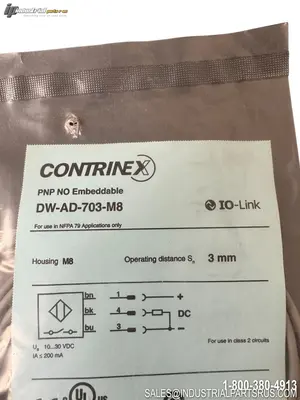 New | in-Stock CONTRINEX DW-AD703-M8 Proximity Sensors Kentucky US | Industrial Parts R Us Inc. #1459989